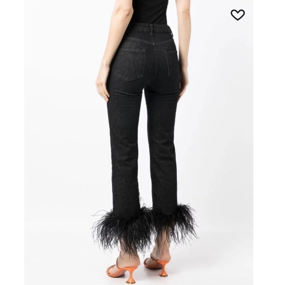 16Arlington Ostrich Feather black detail slim-cut jeans - Picture 3 of 6
